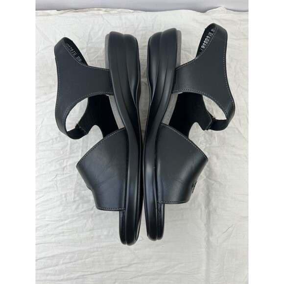 SAS Black Sandals 3 Strap Comfort Open Toe Slingbacks Leather TABBY Sz 9.5WW USA - Picture 6 of 10